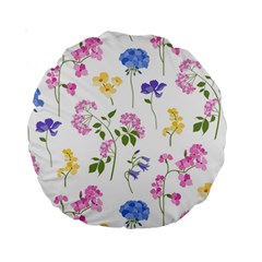 Botanical Flowers Standard 15  Premium Round Cushions by Dushan