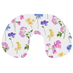 Botanical Flowers Travel Neck Pillow by Dushan