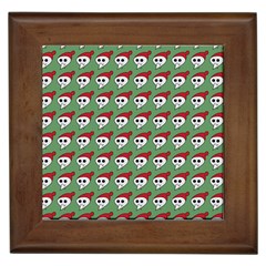 Comic Head Skull - Hat Red - Cartoon Skull Framed Tile by DinzDas