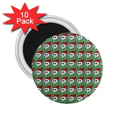 Comic Head Skull - Hat Red - Cartoon Skull 2 25  Magnets (10 Pack)  by DinzDas