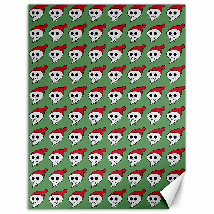 Comic Head Skull - Hat Red - Cartoon Skull Canvas 12  x 16 