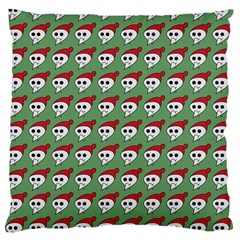 Comic Head Skull - Hat Red - Cartoon Skull Large Cushion Case (one Side) by DinzDas