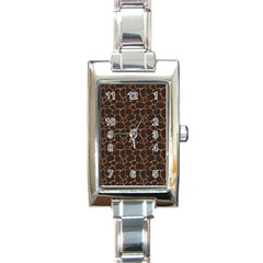 Animal Skin - Panther Or Giraffe - Africa And Savanna Rectangle Italian Charm Watch by DinzDas