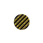 Warning Colors Yellow And Black - Police No Entrance 2 1  Mini Buttons Front