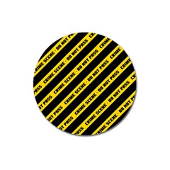 Warning Colors Yellow And Black - Police No Entrance 2 Magnet 3  (round) by DinzDas