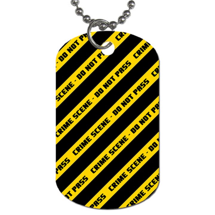 Warning Colors Yellow And Black - Police No Entrance 2 Dog Tag (One Side)