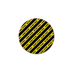 Warning Colors Yellow And Black - Police No Entrance 2 Golf Ball Marker (4 Pack) by DinzDas