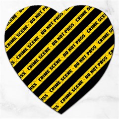 Warning Colors Yellow And Black - Police No Entrance 2 Jigsaw Puzzle (heart) by DinzDas