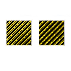 Warning Colors Yellow And Black - Police No Entrance 2 Cufflinks (square) by DinzDas