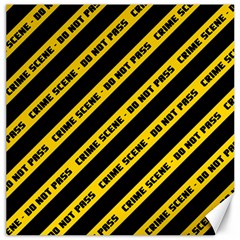 Warning Colors Yellow And Black - Police No Entrance 2 Canvas 20  X 20  by DinzDas