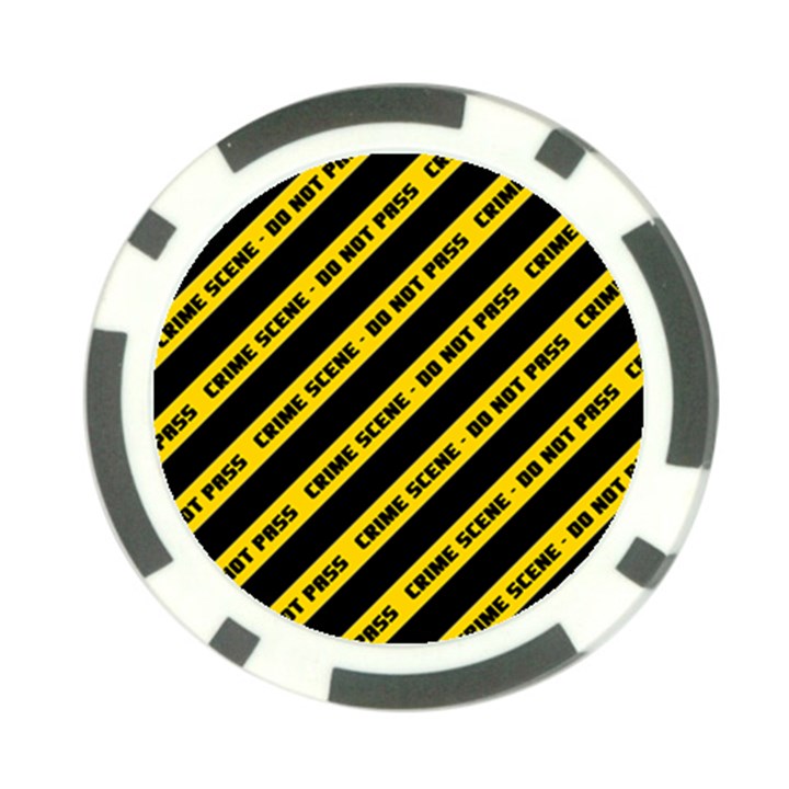 Warning Colors Yellow And Black - Police No Entrance 2 Poker Chip Card Guard