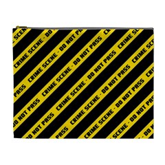 Warning Colors Yellow And Black - Police No Entrance 2 Cosmetic Bag (xl) by DinzDas