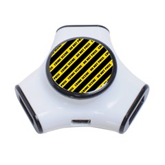 Warning Colors Yellow And Black - Police No Entrance 2 3-port Usb Hub by DinzDas