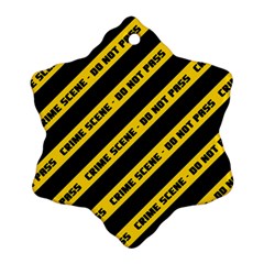 Warning Colors Yellow And Black - Police No Entrance 2 Ornament (snowflake) by DinzDas