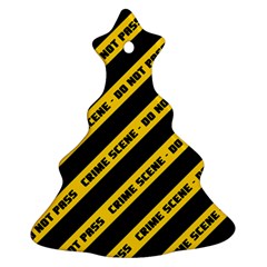 Warning Colors Yellow And Black - Police No Entrance 2 Christmas Tree Ornament (two Sides) by DinzDas