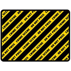 Warning Colors Yellow And Black - Police No Entrance 2 Double Sided Fleece Blanket (large)  by DinzDas