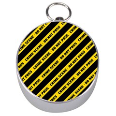 Warning Colors Yellow And Black - Police No Entrance 2 Silver Compasses by DinzDas