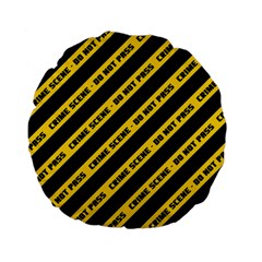 Warning Colors Yellow And Black - Police No Entrance 2 Standard 15  Premium Flano Round Cushions by DinzDas