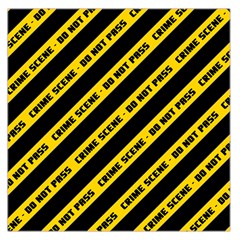 Warning Colors Yellow And Black - Police No Entrance 2 Large Satin Scarf (square) by DinzDas