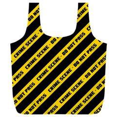 Warning Colors Yellow And Black - Police No Entrance 2 Full Print Recycle Bag (xxl) by DinzDas