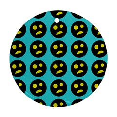 005 - Ugly Smiley With Horror Face - Scary Smiley Ornament (round) by DinzDas