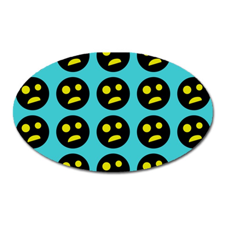 005 - Ugly Smiley With Horror Face - Scary Smiley Oval Magnet