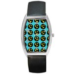 005 - Ugly Smiley With Horror Face - Scary Smiley Barrel Style Metal Watch Front