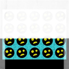 005 - Ugly Smiley With Horror Face - Scary Smiley Rectangular Jigsaw Puzzl by DinzDas