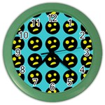 005 - Ugly Smiley With Horror Face - Scary Smiley Color Wall Clock Front