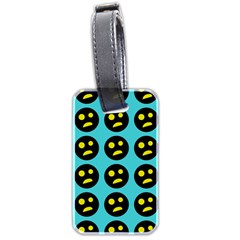 005 - Ugly Smiley With Horror Face - Scary Smiley Luggage Tag (two Sides) by DinzDas