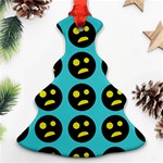 005 - Ugly Smiley With Horror Face - Scary Smiley Christmas Tree Ornament (Two Sides) Front