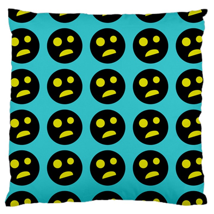 005 - Ugly Smiley With Horror Face - Scary Smiley Large Cushion Case (One Side)