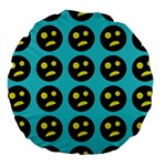 005 - Ugly Smiley With Horror Face - Scary Smiley Large 18  Premium Round Cushions Front