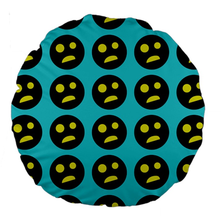 005 - Ugly Smiley With Horror Face - Scary Smiley Large 18  Premium Round Cushions