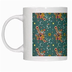 006 - Funky Oldschool 70s Wallpaper - Exploding Circles White Mugs by DinzDas