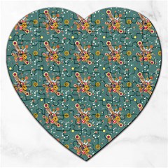 006 - Funky Oldschool 70s Wallpaper - Exploding Circles Jigsaw Puzzle (heart) by DinzDas