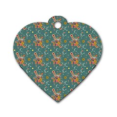 006 - Funky Oldschool 70s Wallpaper - Exploding Circles Dog Tag Heart (one Side) by DinzDas