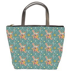 006 - Funky Oldschool 70s Wallpaper - Exploding Circles Bucket Bag by DinzDas