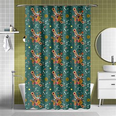 006 - Funky Oldschool 70s Wallpaper - Exploding Circles Shower Curtain 48  X 72  (small)  by DinzDas