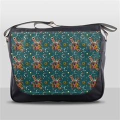 006 - Funky Oldschool 70s Wallpaper - Exploding Circles Messenger Bag by DinzDas