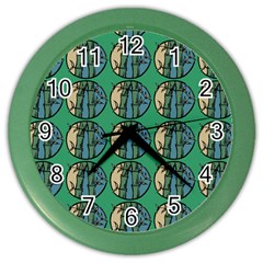 Bamboo Trees - The Asian Forest - Woods Of Asia Color Wall Clock by DinzDas