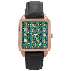 Bamboo Trees - The Asian Forest - Woods Of Asia Rose Gold Leather Watch  by DinzDas