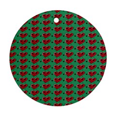 Evil Heart Graffiti Pattern Round Ornament (two Sides) by DinzDas