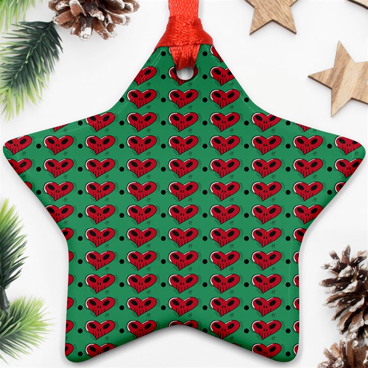 Evil Heart Graffiti Pattern Star Ornament (Two Sides)