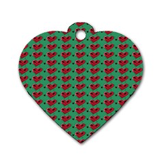 Evil Heart Graffiti Pattern Dog Tag Heart (one Side) by DinzDas