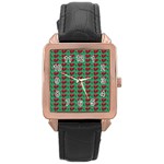 Evil Heart Graffiti Pattern Rose Gold Leather Watch  Front