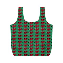 Evil Heart Graffiti Pattern Full Print Recycle Bag (m) by DinzDas