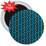 0059 Comic Head Bothered Smiley Pattern 3  Magnets (10 pack)  Front