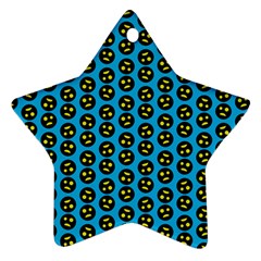 0059 Comic Head Bothered Smiley Pattern Star Ornament (two Sides) by DinzDas