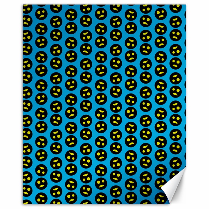 0059 Comic Head Bothered Smiley Pattern Canvas 16  x 20 